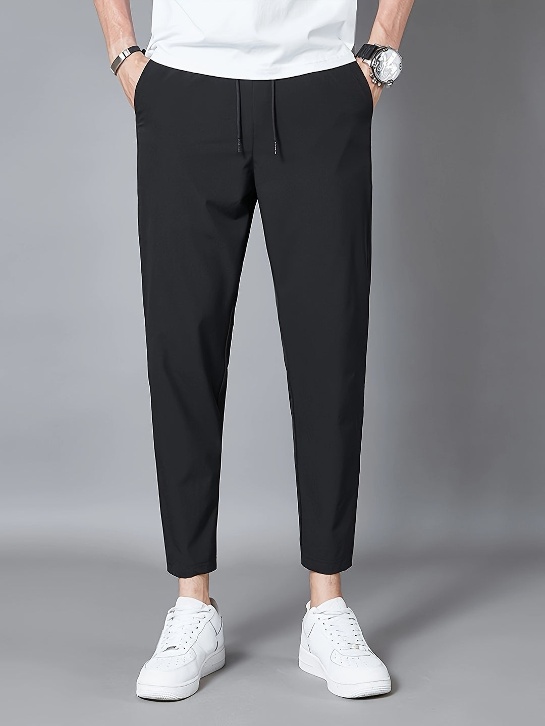 Herrenhosen | Leichtes Polyester | Atmungsaktiv & Stretch | Kordelzug am Bund