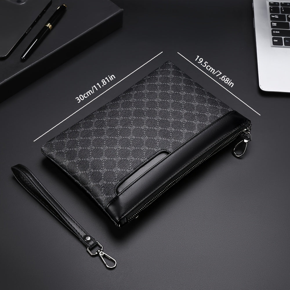 Herren Clutch | PU Leder | Kompakt & Modisch | Schwarze Handtasche