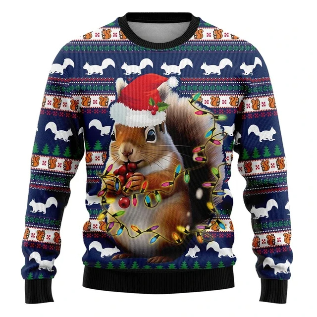 Festlicher Weihnachtspulli mit Eisbär und Lichterketten-Design | Morris