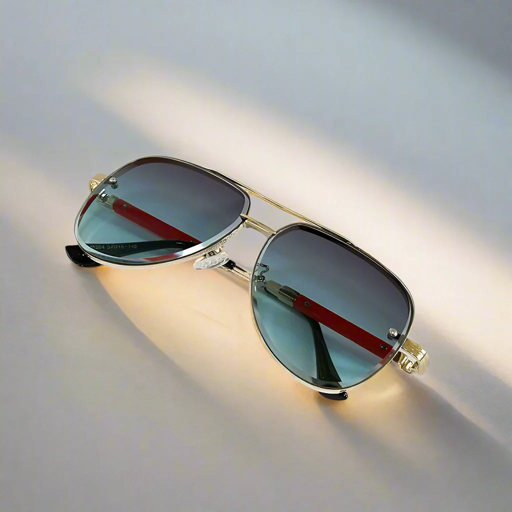 Herren-Sonnenbrille | Ovales Vintage-Design | Polarisierte Gläser & UV400 | Edelstahlrahmen