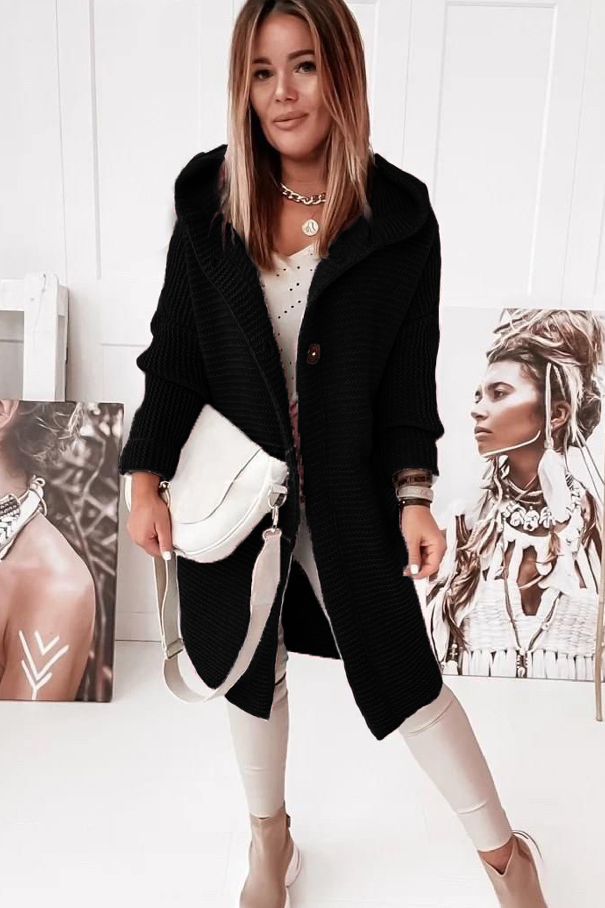 Ella Chic Freizeitmantel mit Kapuze