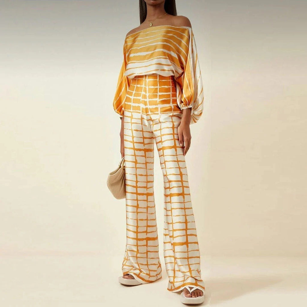 Damen - Zweiteiliges Vintage Set - Leichtes Material - Stilvolles Outfit für besondere Anlässe