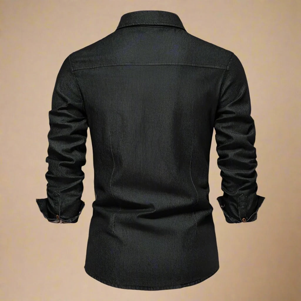 Herren - Denim-Hemd - Klassischer Stil - Strapazierfähiger Stoff - Freizeit Garderobe