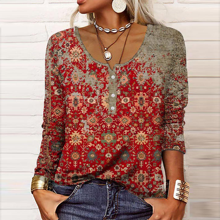 Inès | Eleganter Damenpullover mit Aztekenmotiv