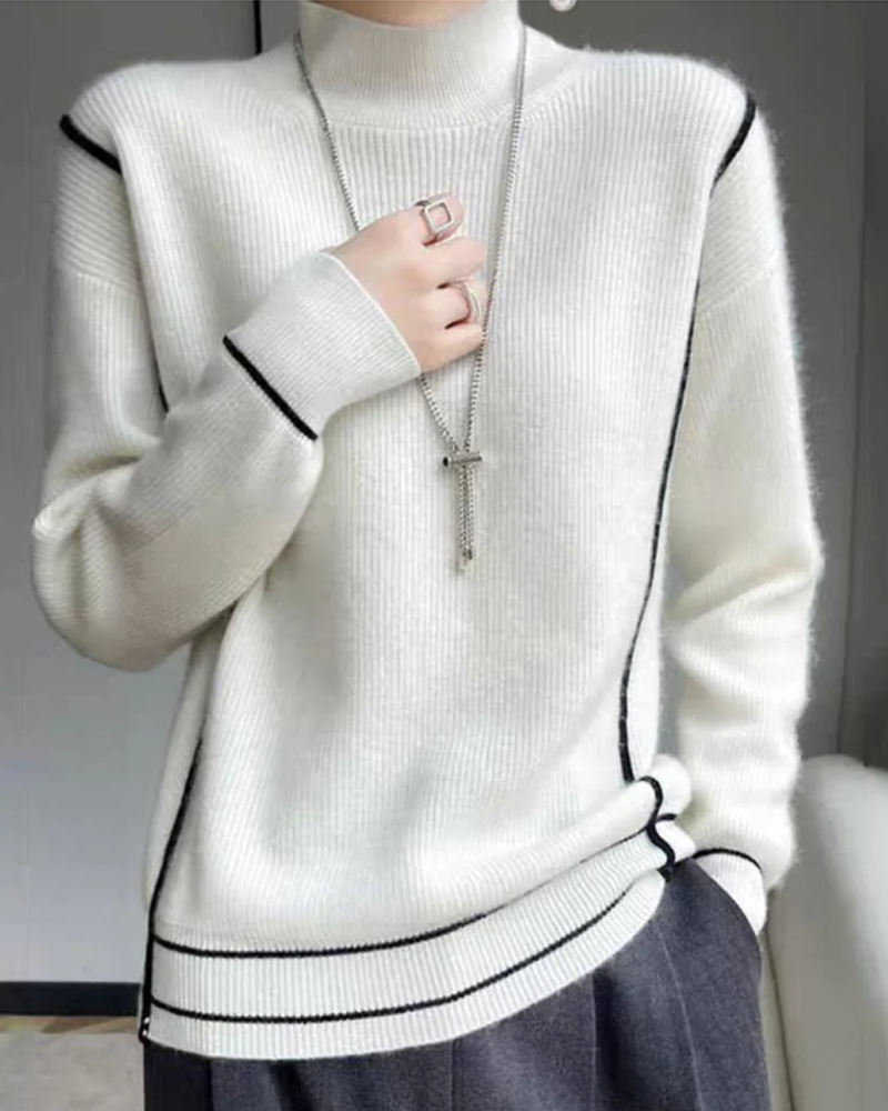 Jaq | Eleganter schlichter Damen-Rollkragenpullover