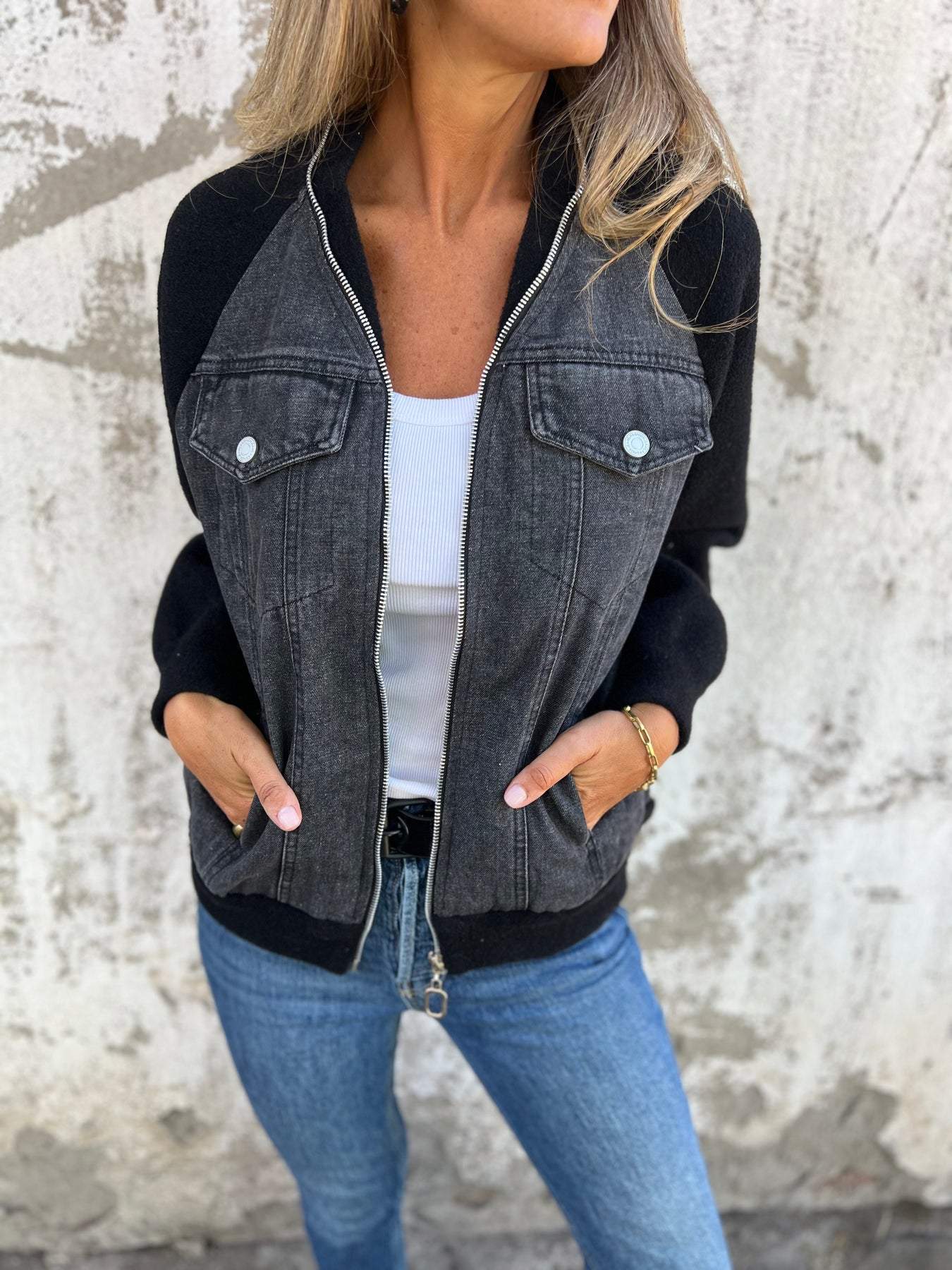 Damen - Stylische Jacke - Denim - Klassische Passform, vielseitig kombinierbar & modisch