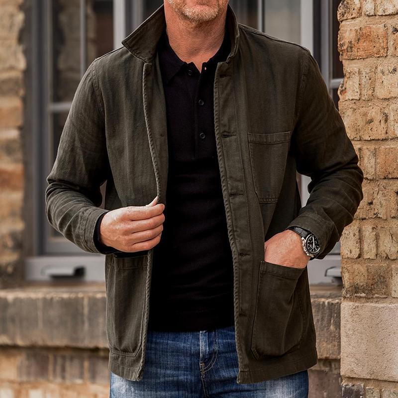Herren - Vintage Casual Jacket - Mit Taschendetails - Stilvolles Must-Have für jeden Anlass