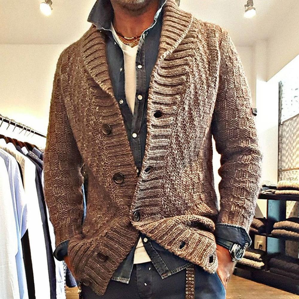 Herren - Strickjacke - Vintage Revers - Stilvoller und bequemer Überwurf für jeden Anlass
