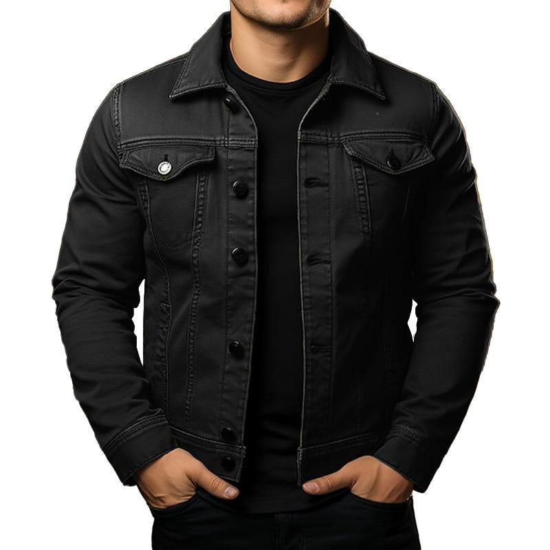 Herren - Jeansjacke - Denim - Revers, einreihig - Stylische Cargo Jacke für jeden Anlass