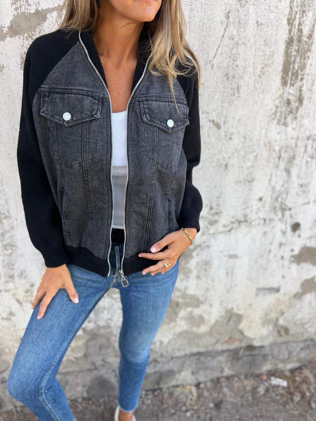 Damen - Stylische Jacke - Denim - Klassische Passform, vielseitig kombinierbar & modisch