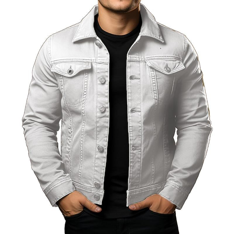 Herren - Jeansjacke - Denim - Revers, einreihig - Stylische Cargo Jacke für jeden Anlass