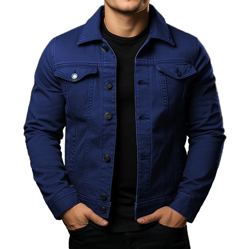 Herren - Jeansjacke - Denim - Revers, einreihig - Stylische Cargo Jacke für jeden Anlass
