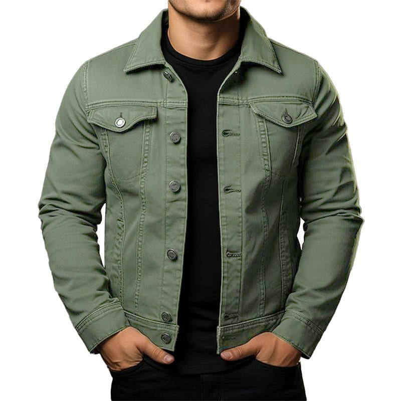 Herren - Jeansjacke - Denim - Revers, einreihig - Stylische Cargo Jacke für jeden Anlass