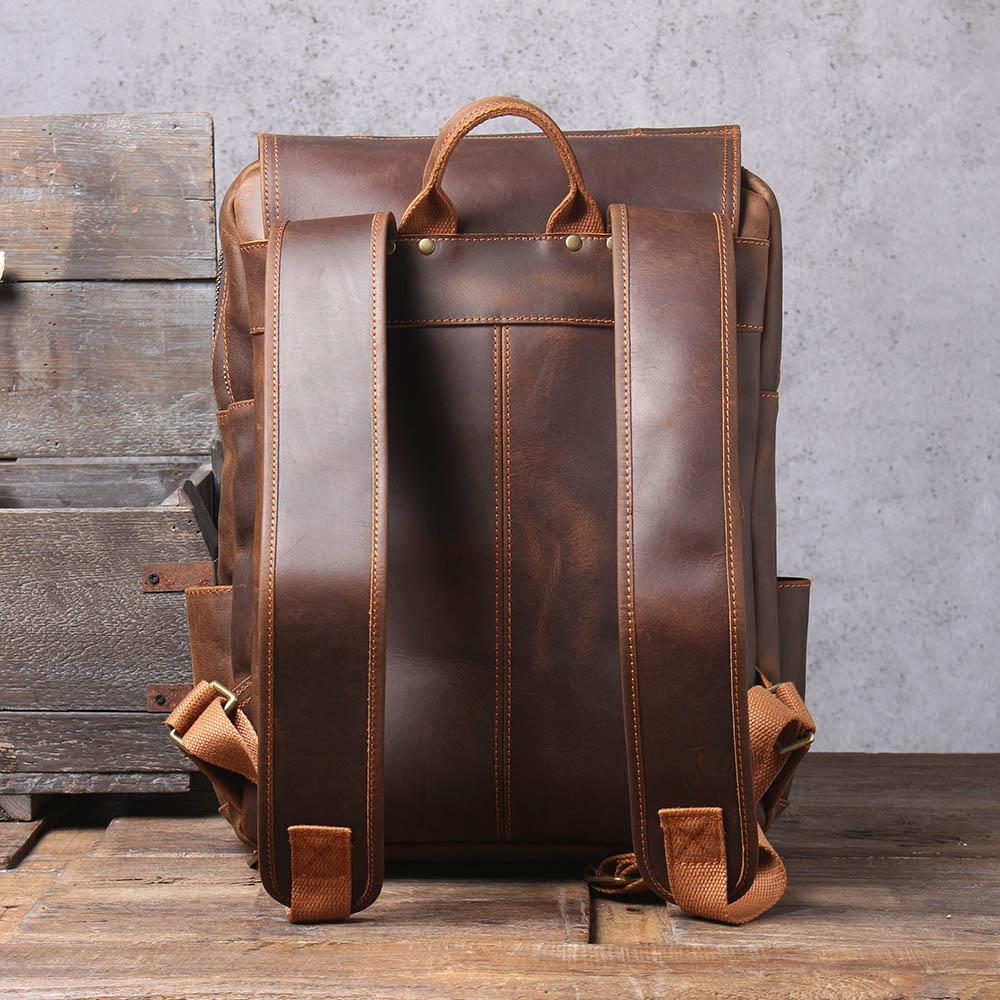 Herren - Stilvoller brauner Lederrucksack aus Leder - Langlebig & vielseitig für jeden Anlass