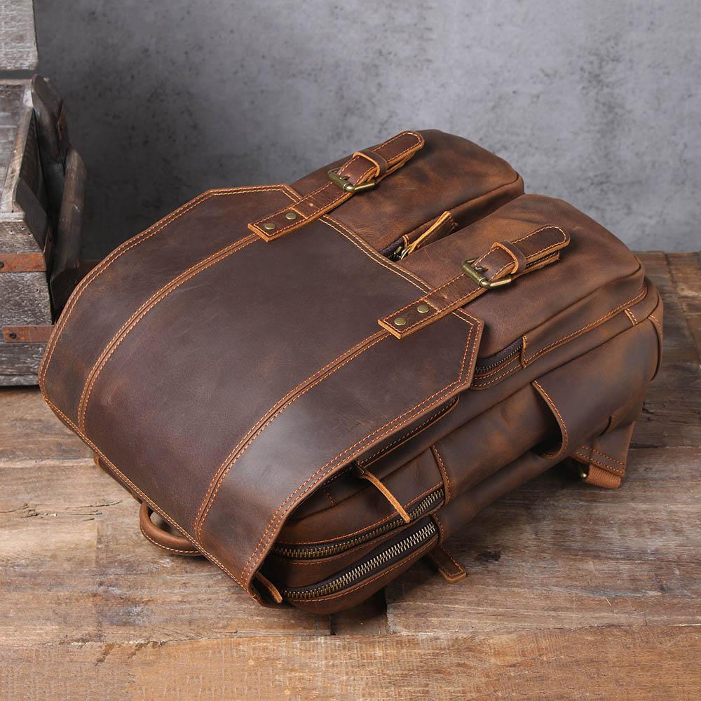 Herren - Stilvoller brauner Lederrucksack aus Leder - Langlebig & vielseitig für jeden Anlass