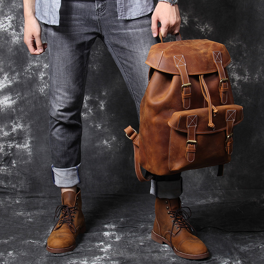 Herren - Lederrucksack - Stilvolles & robustes Design - Perfekt für Alltag & Abenteuer