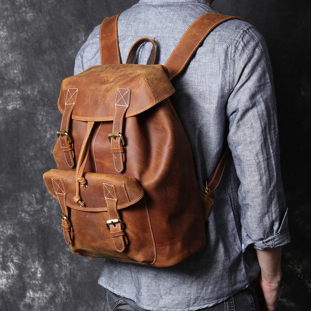 Herren - Lederrucksack - Stilvolles & robustes Design - Perfekt für Alltag & Abenteuer