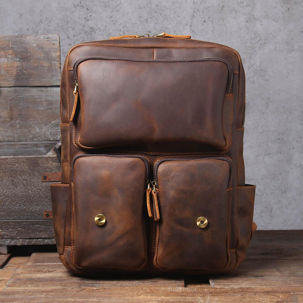 Herren - Stilvoller brauner Lederrucksack aus Leder - Langlebig & vielseitig für jeden Anlass