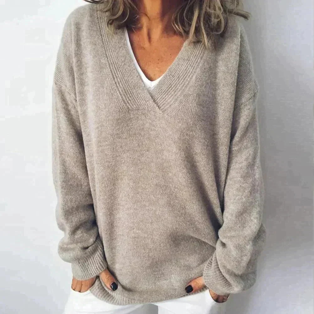 Damen - Modischer Pullover - Kaschmir - Bequemer Strick - Idealer Begleiter für Lagenlook und Alltag