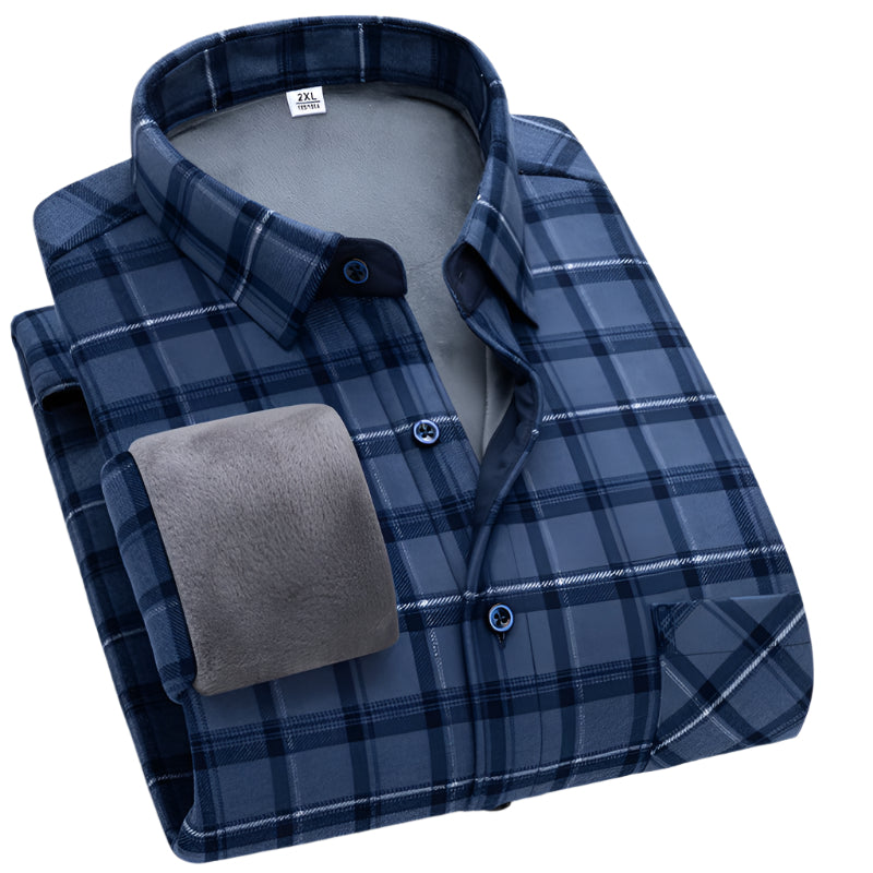 Herren - Flanellhemd - Fleecegefüttert & Warm - Karo Langarm für kaltes Wetter - Ideale Wahl für Herbst und Winter