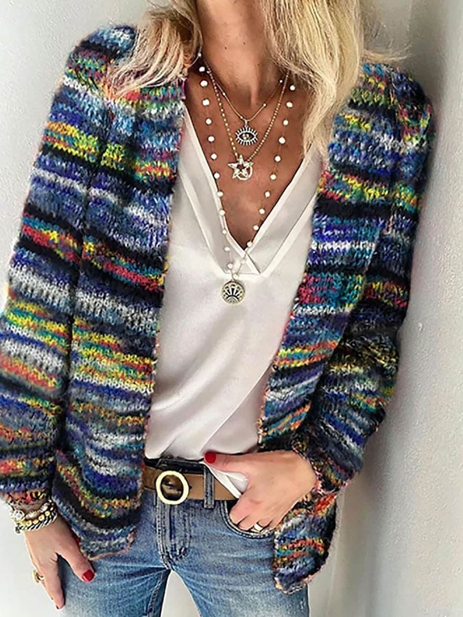 Lola | Gestrickte bunte Strickjacke für Frauen