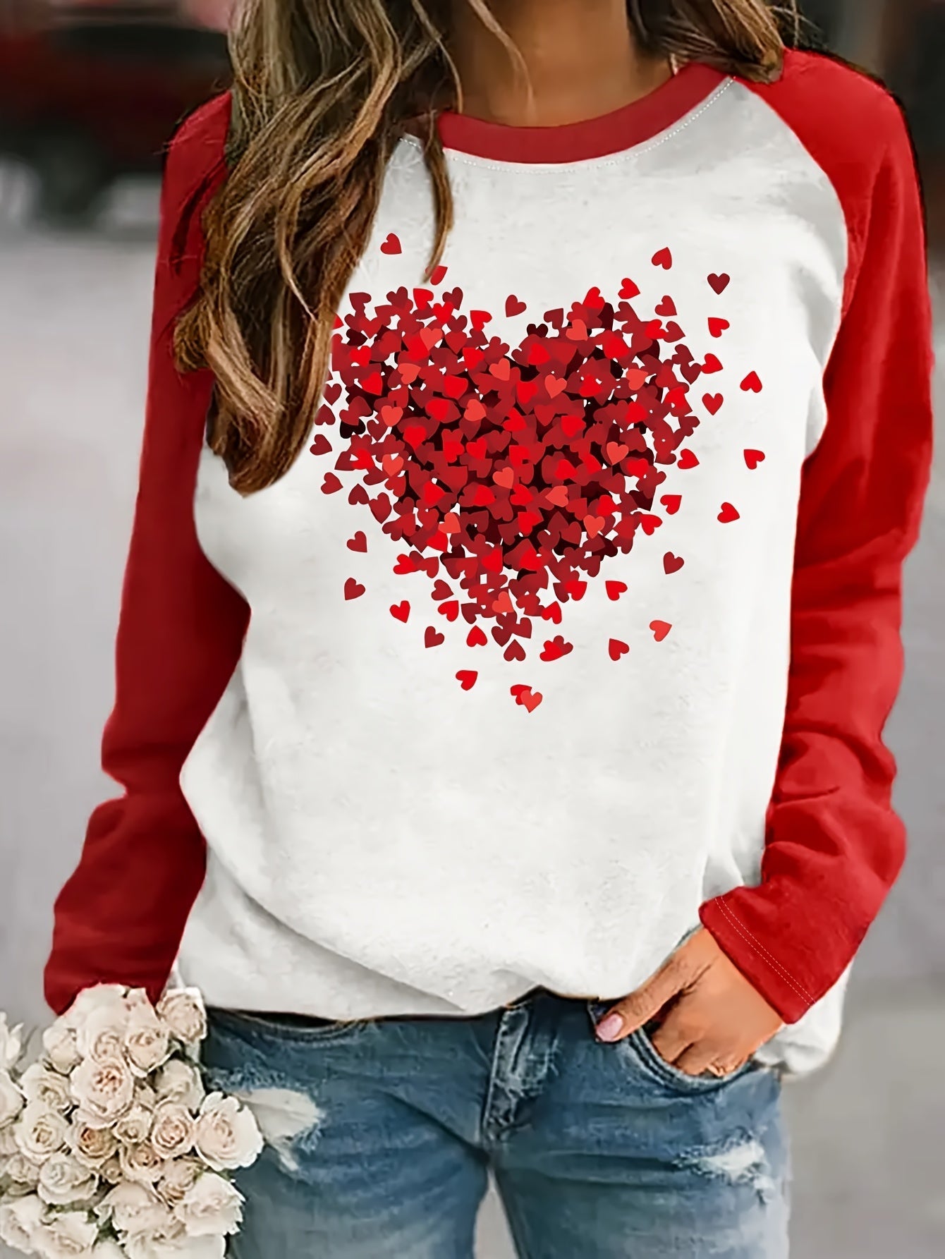Lotte | Herzdruck Rundhals-Sweatshirt