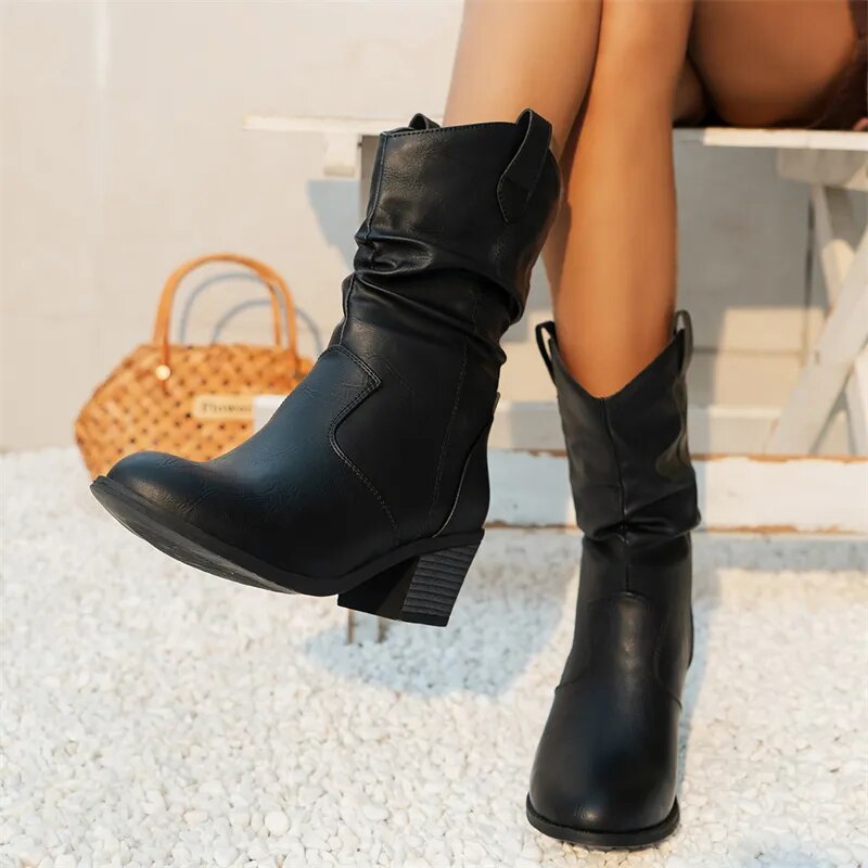 Luna | Westernstiefel aus Leder mit Absatz für Frauen