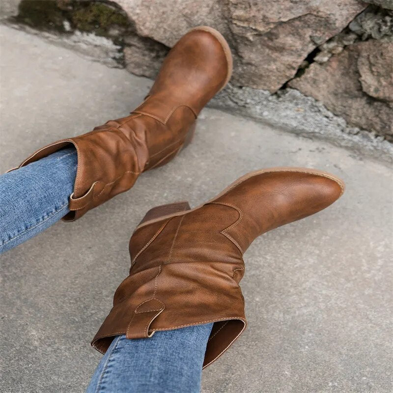 Luna | Westernstiefel aus Leder mit Absatz für Frauen