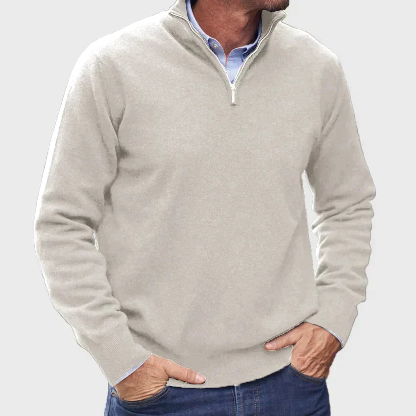 Herren - Pullover - Reinem Kaschmir - Reißverschluss - Eleganter Pullover für stilvolle Outfits