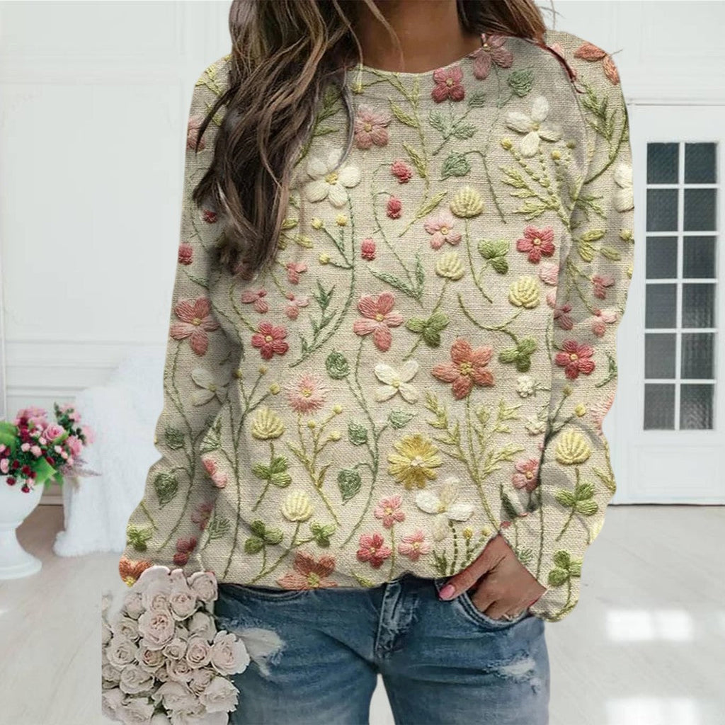Magriet | Pullover mit gestickten Blumen für Frauen