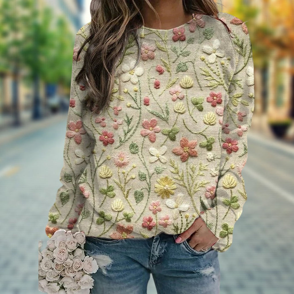 Magriet | Pullover mit gestickten Blumen für Frauen