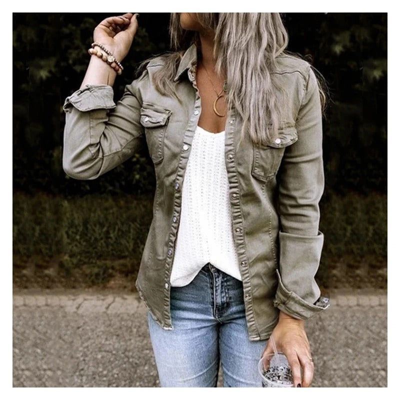 Damen - Denimjacke - Klassischer Stil - Strapazierfähigem Material - Must-Have für jede Garderobe