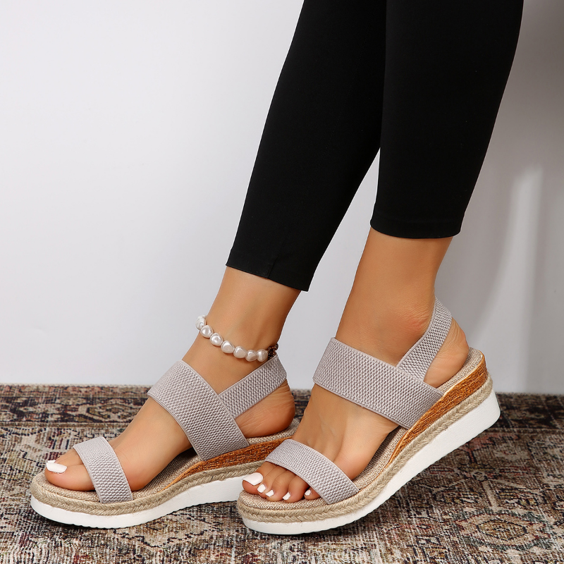 Damen - Comfort Sandalen - Weiches Material - Bequeme Casual Schuhe für jeden Anlass