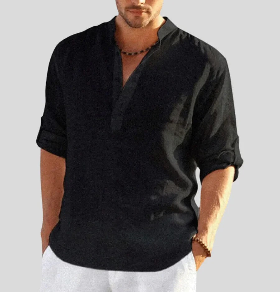 Herren - Leinenhemd - Klassischer Stil - Atmungsaktives, Elegantes Hemd für jeden Anlass