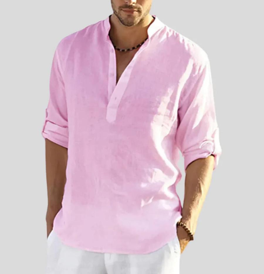 Herren - Leinenhemd - Klassischer Stil - Atmungsaktives, Elegantes Hemd für jeden Anlass