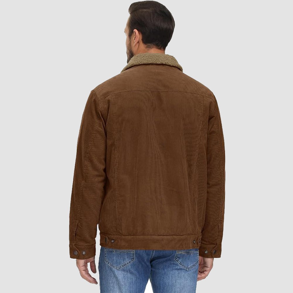 Herren - Cordjacke -  Baumwolle - Sherpa-Futter für den Winter - Gemütliche und warme Oberbekleidung