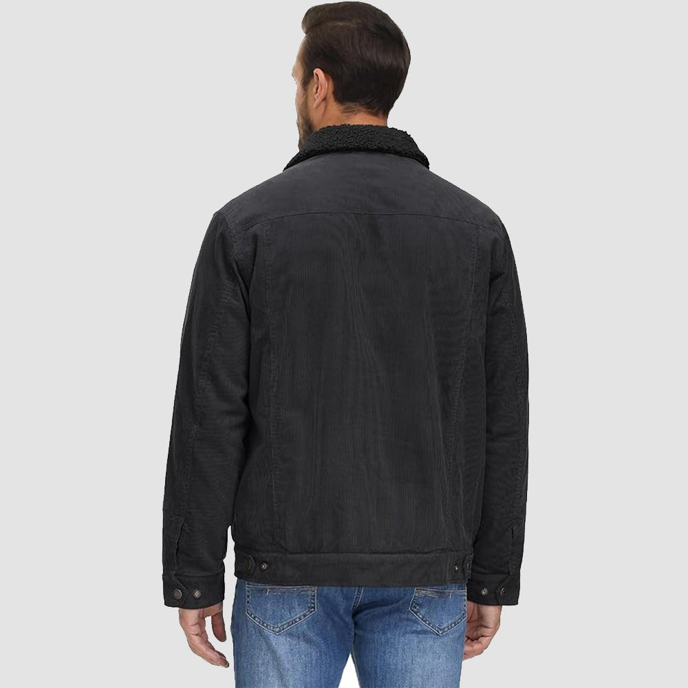 Herren - Cordjacke -  Baumwolle - Sherpa-Futter für den Winter - Gemütliche und warme Oberbekleidung