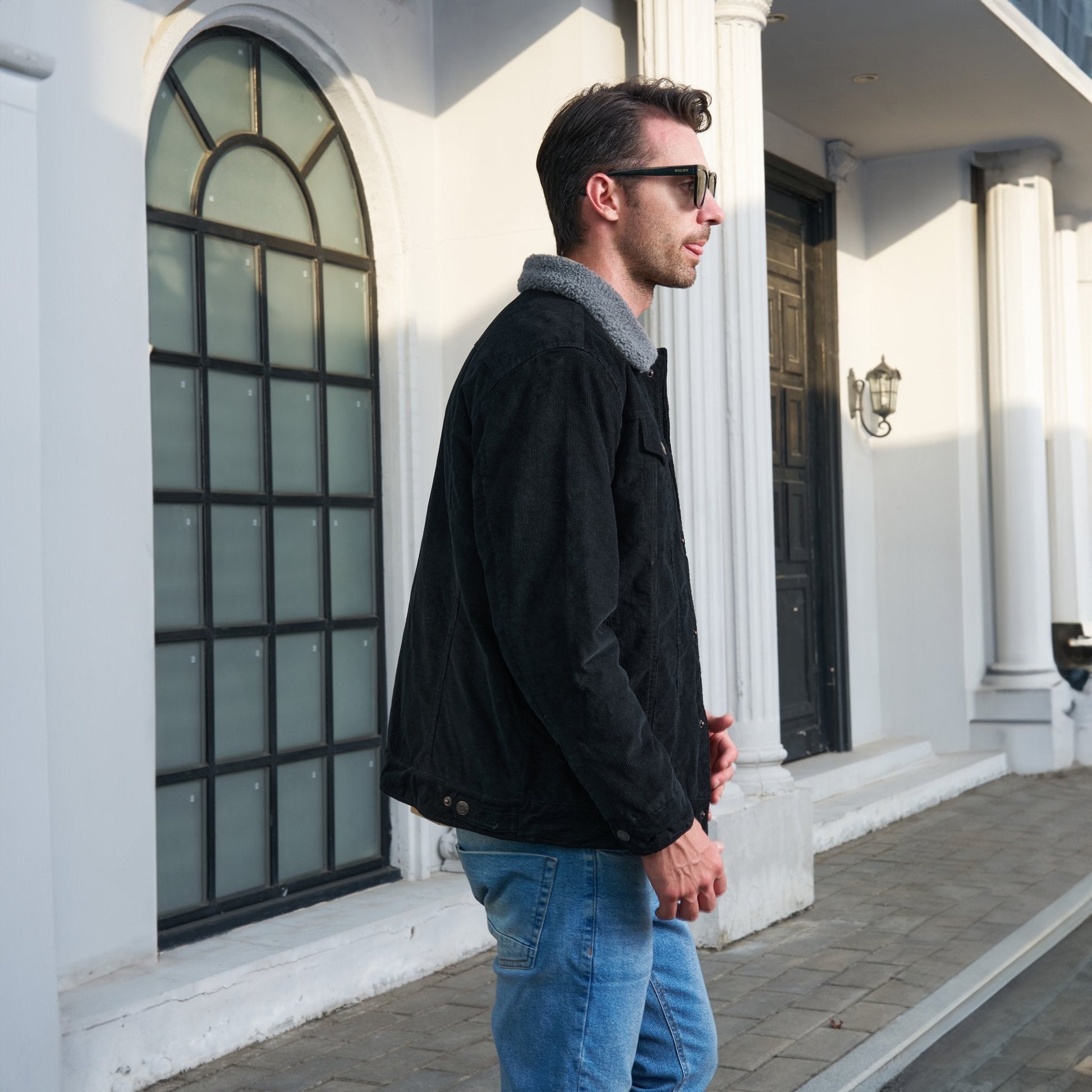 Herren - Cordjacke -  Baumwolle - Sherpa-Futter für den Winter - Gemütliche und warme Oberbekleidung
