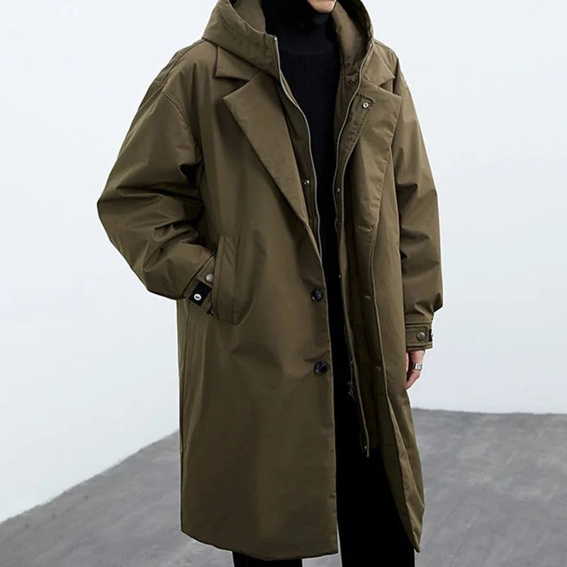 Herren - Waterproof Trenchcoat - Wasserdichtem Gewebe - Stilvoll & Langlebig - Perfekt für Regenwetter