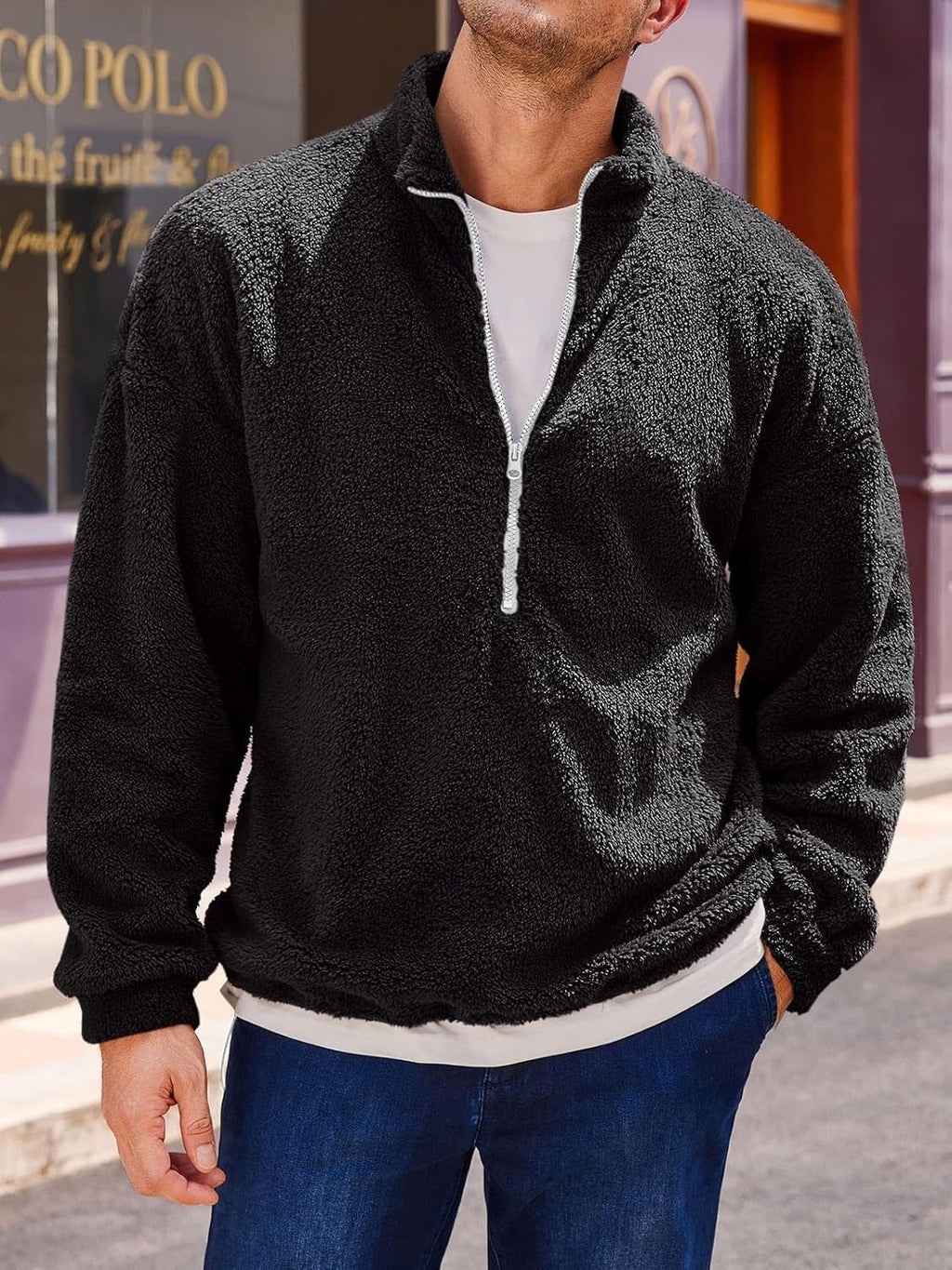 Herren - Pullover - Fleece - Kuscheliger Herbst Stil - Perfekte Schicht für kühle Tage