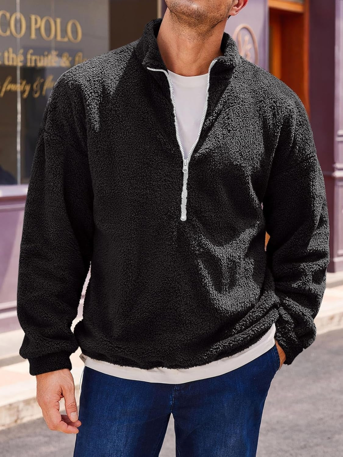 Herren - Pullover - Fleece - Kuscheliger Herbst Stil - Perfekte Schicht für kühle Tage