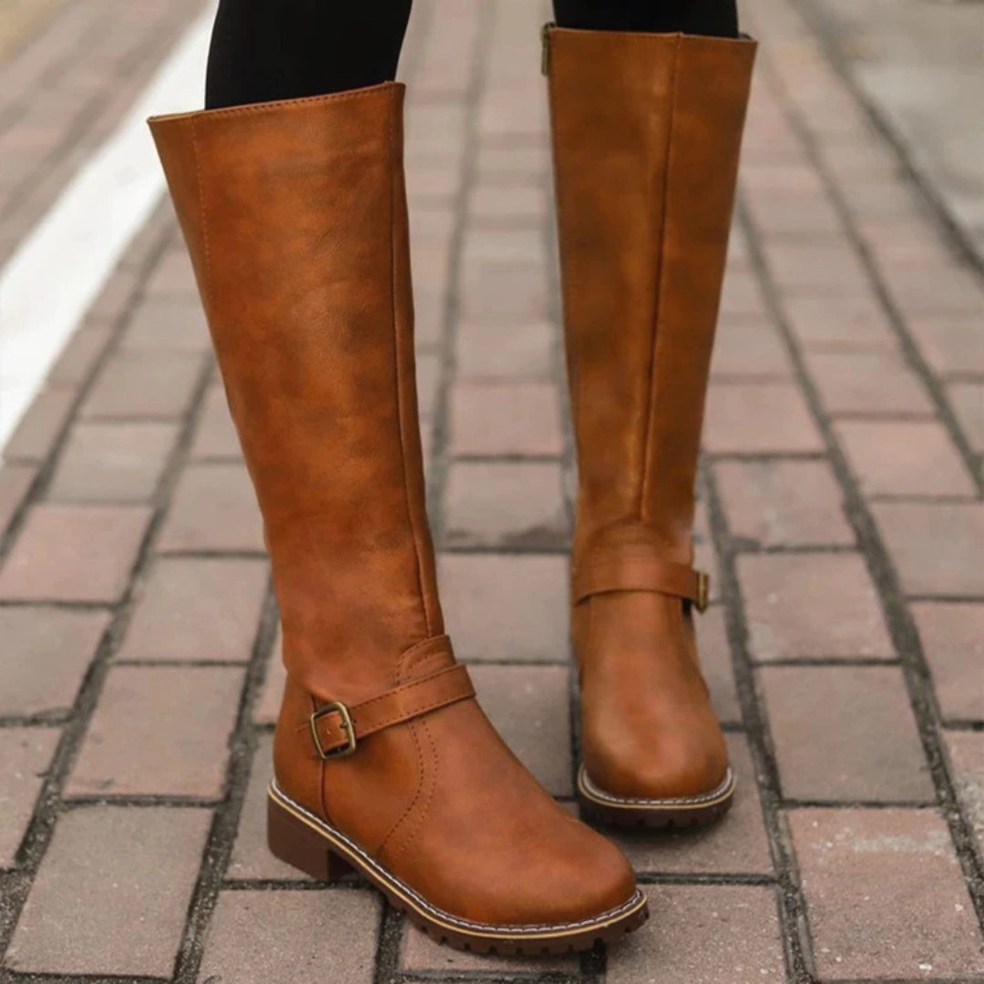 Nina | Halbhohe Damenstiefel mit Schnalle