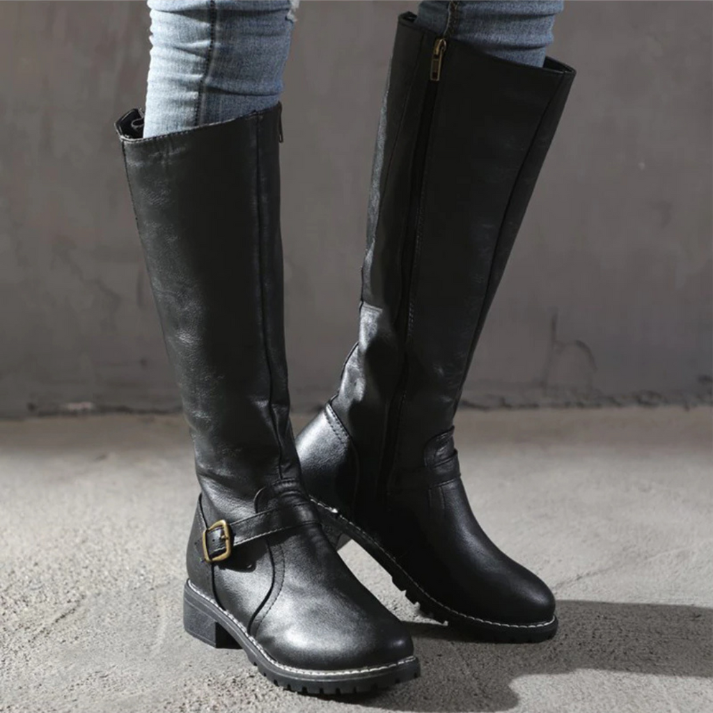 Nina | Halbhohe Damenstiefel mit Schnalle