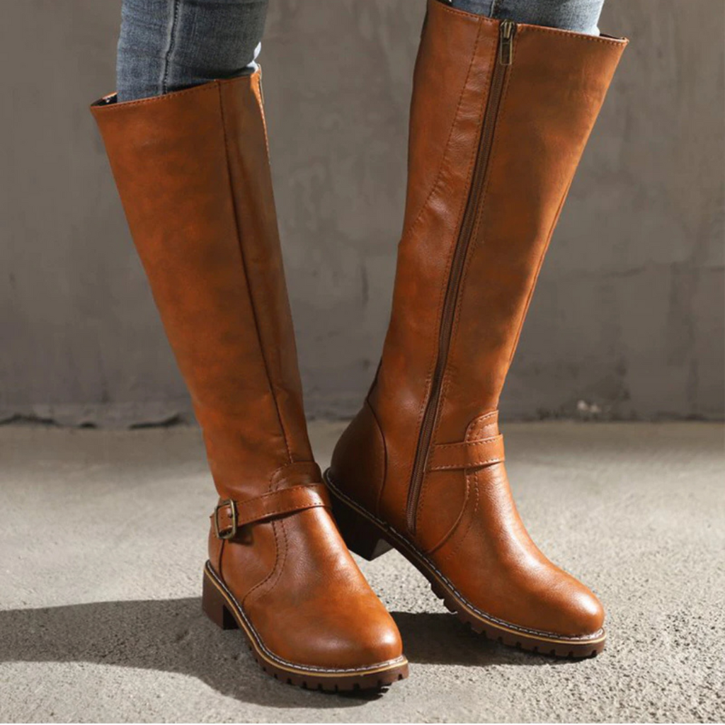 Nina | Halbhohe Damenstiefel mit Schnalle