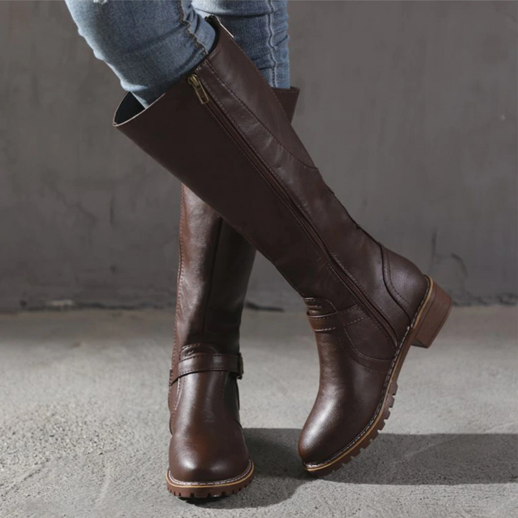 Nina | Halbhohe Damenstiefel mit Schnalle