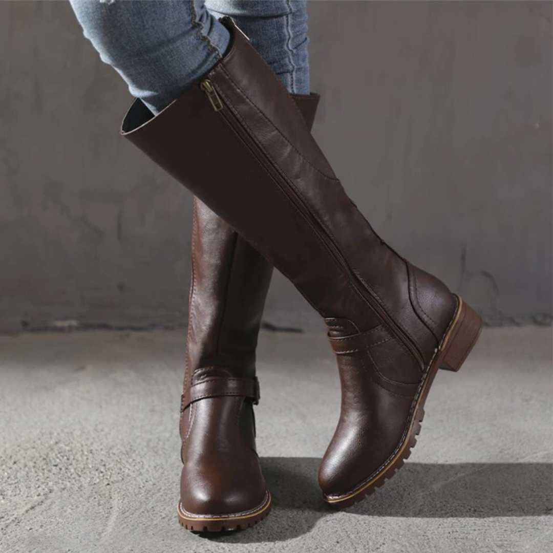 Nina | Halbhohe Damenstiefel mit Schnalle