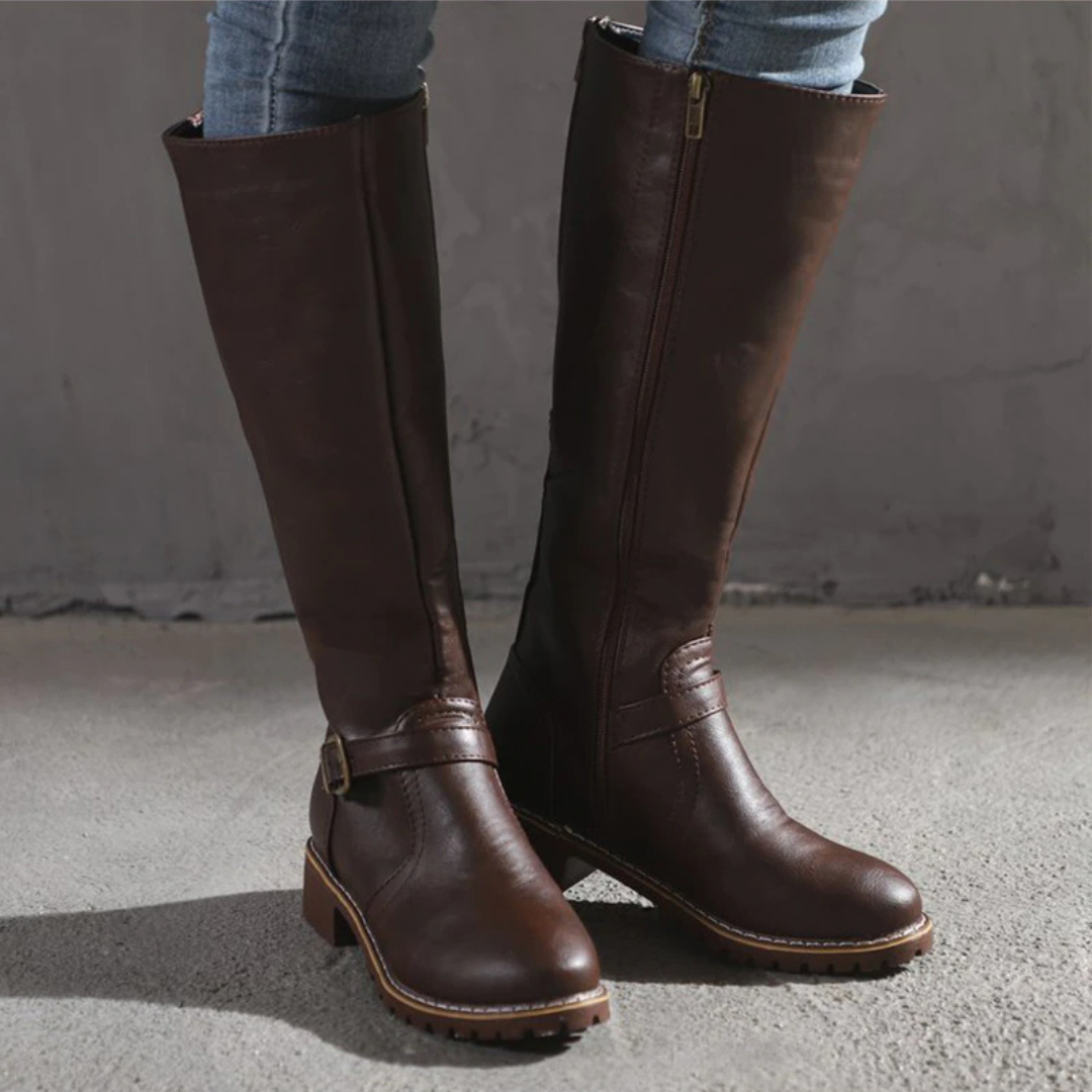 Nina | Halbhohe Damenstiefel mit Schnalle