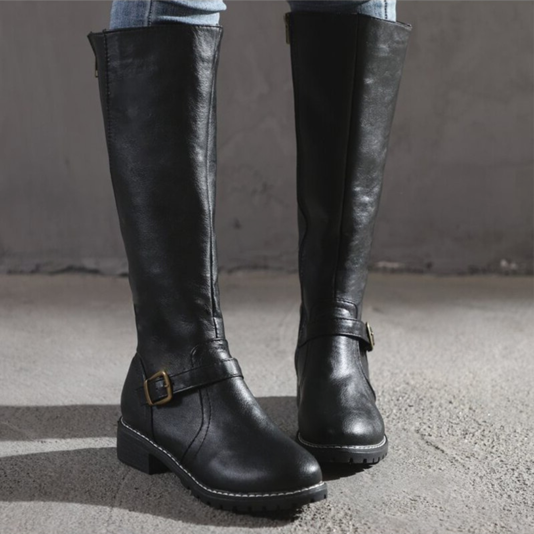 Nina | Halbhohe Damenstiefel mit Schnalle