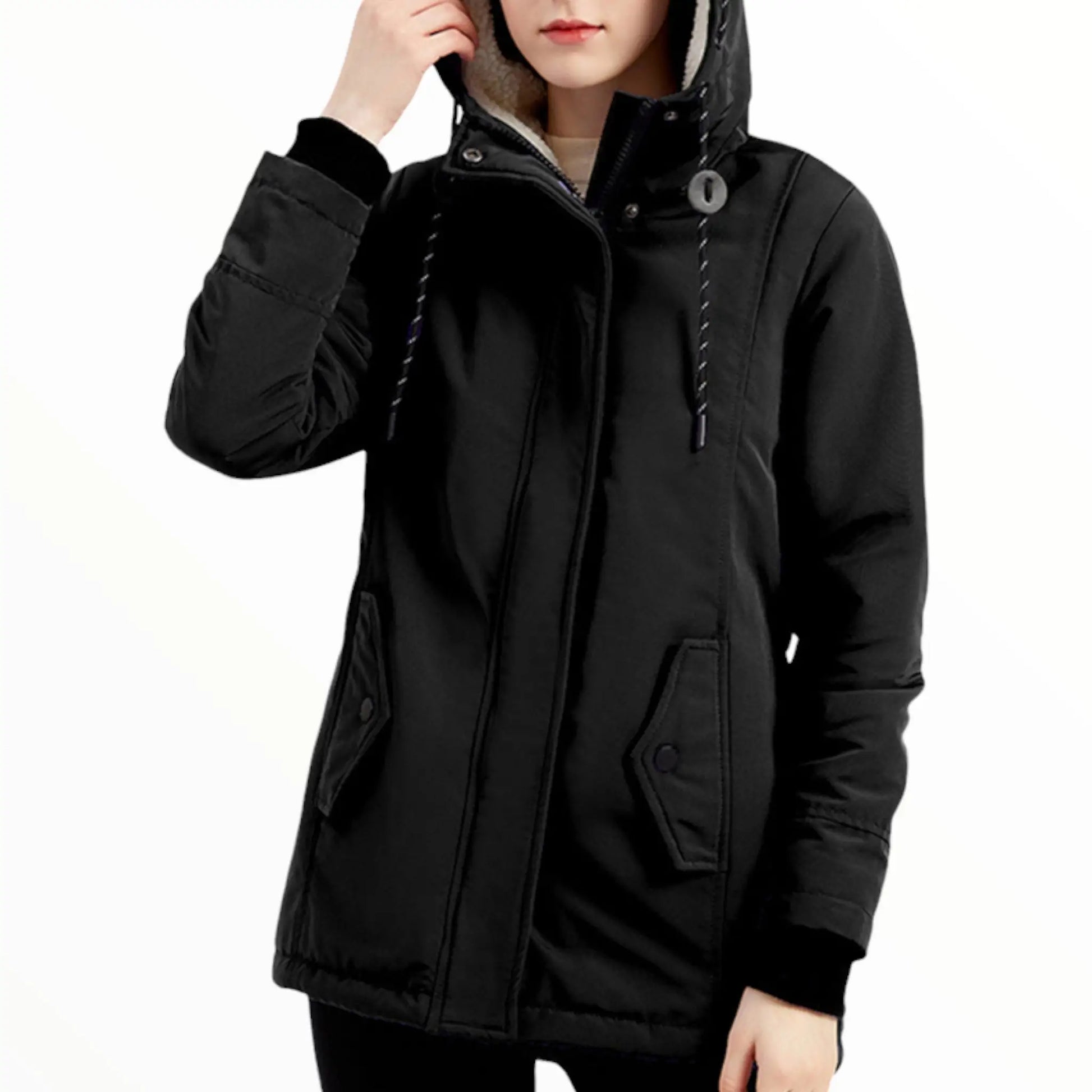 Damen - Parka Jacke - Warm with Kunstfellbesatz - Perfekt für kalte Wetterabenteuer