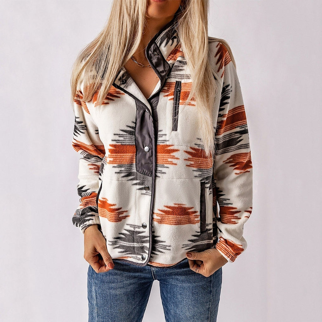 Damen - Fleece Jacke - Druckknopfverschluss - Gemütlich, stilvoll und ideal zum Überziehen - Perfekt für jeden Anlass